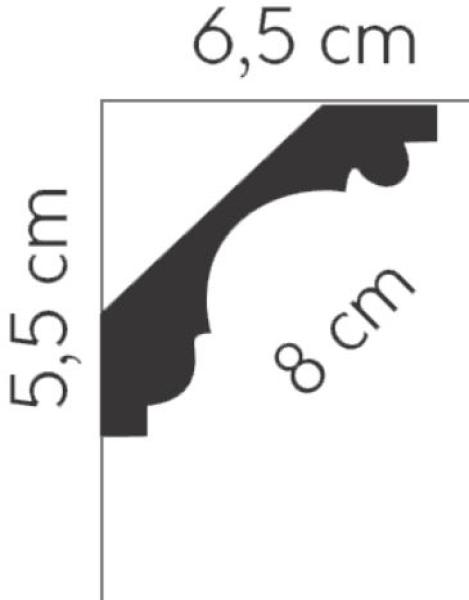 Decke 005 PU  5,8x5,8cm  feste Stuckleiste für Raumgestaltung
